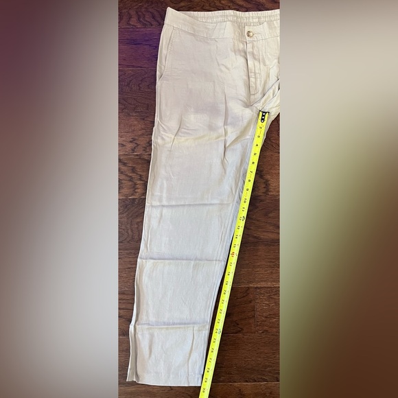 Cremieux Men’s Linen Blend Pants Tan Flat Front 38x30 With Drawstring - Picture 7 of 7